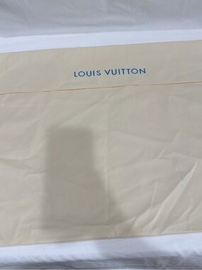 Louis Vuitton Cream Dust Bag with Blue Logo